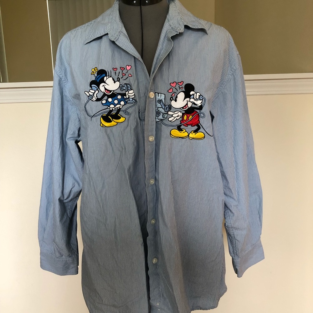 VTG Mickey Mouse Denim Button Down
